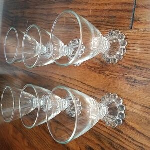 6 Anchor Hocking Berwick Boopie vintage bubble base glasses